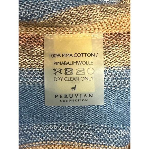 Peruvian connection Large multi striped knit maxi boho langenlook dress - Picture 13 of 14